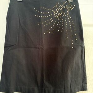 Express Black Midi Skirt with Gold Studs